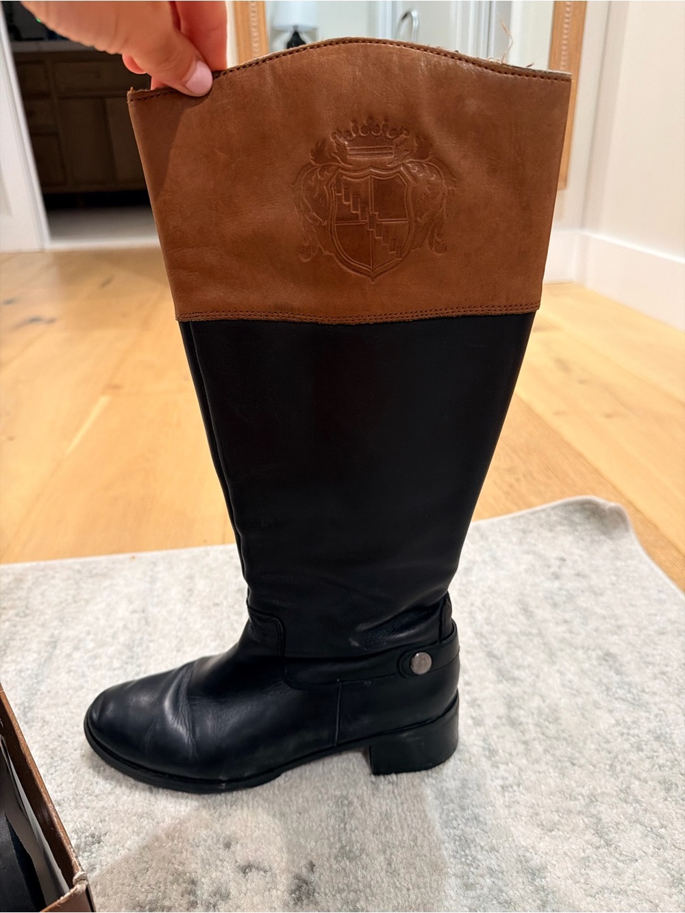 Franco Sarto Chipper Riding Boots two- tone design size 8.5